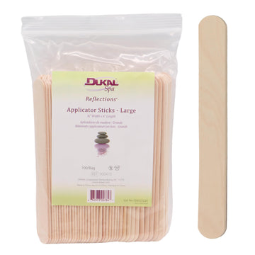Dukal palitos grandes de madera para cera, agarre cómodo y cobertura amplia.