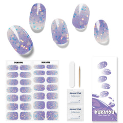 DUKASOU set de láminas gel uñas 28 piezas con acabado duradero y brillo.