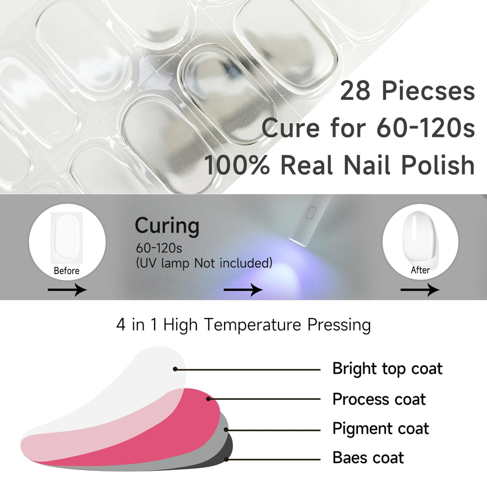 DUKASOU tiras gel semi-curadas ofrecen elasticidad y brillo para uñas duraderas