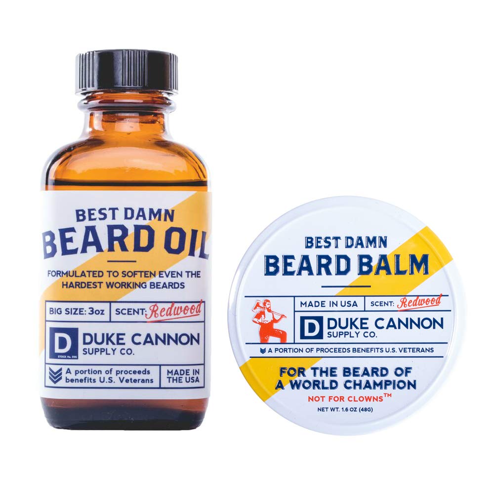 Duke Cannon Aceite para barba Redwood, 3 oz, hidrata y suaviza la barba.