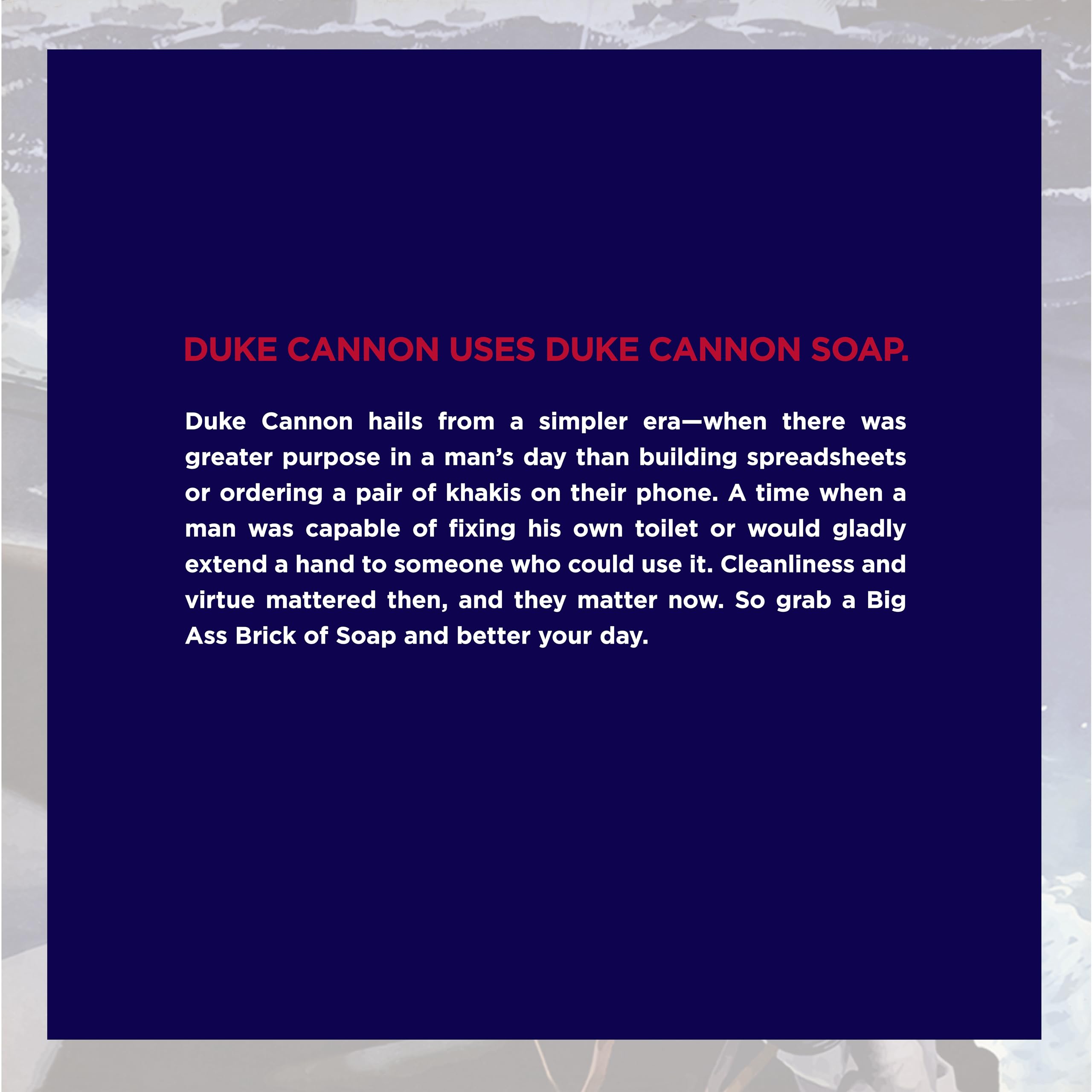 Jabón hecho en Estados Unidos por Duke Cannon, aroma distintivo y calidad de fabricación.