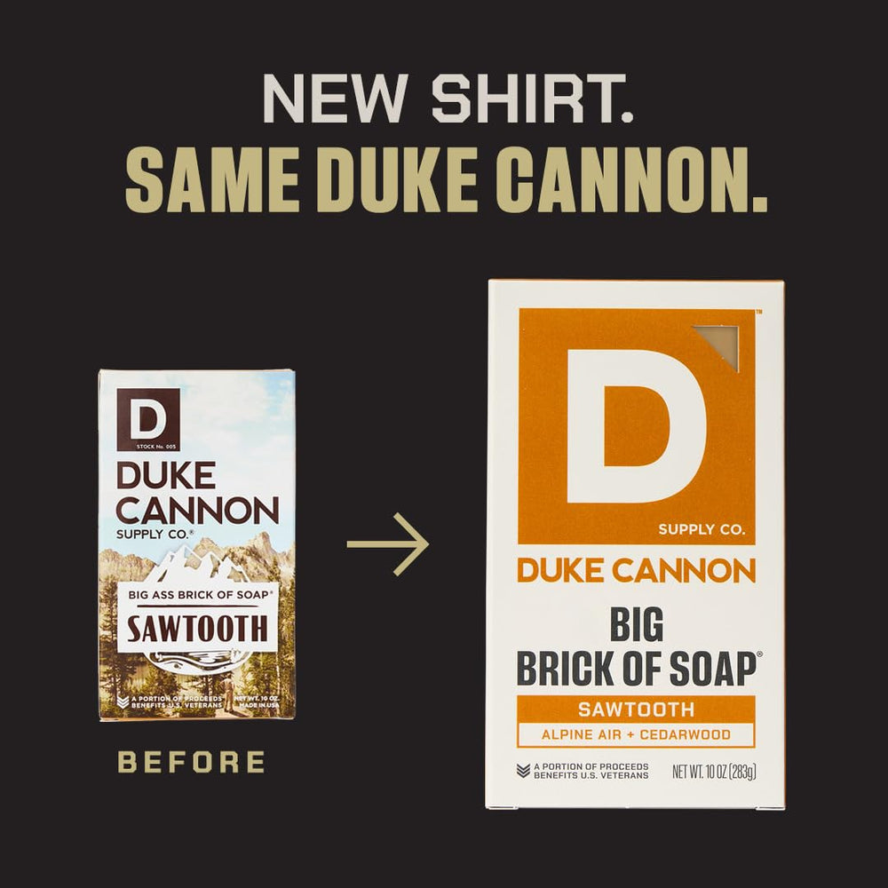 Duke Cannon bloque jabon High Country con aroma terroso para duchas al aire libre