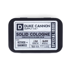 Duke Cannon Colonia sólida: botella con vetiver y musgo de roble para uso diario