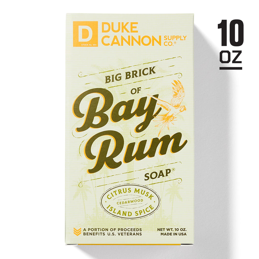 Duke Cannon empaque robusto que aporta estilo a la rutina de aseo.