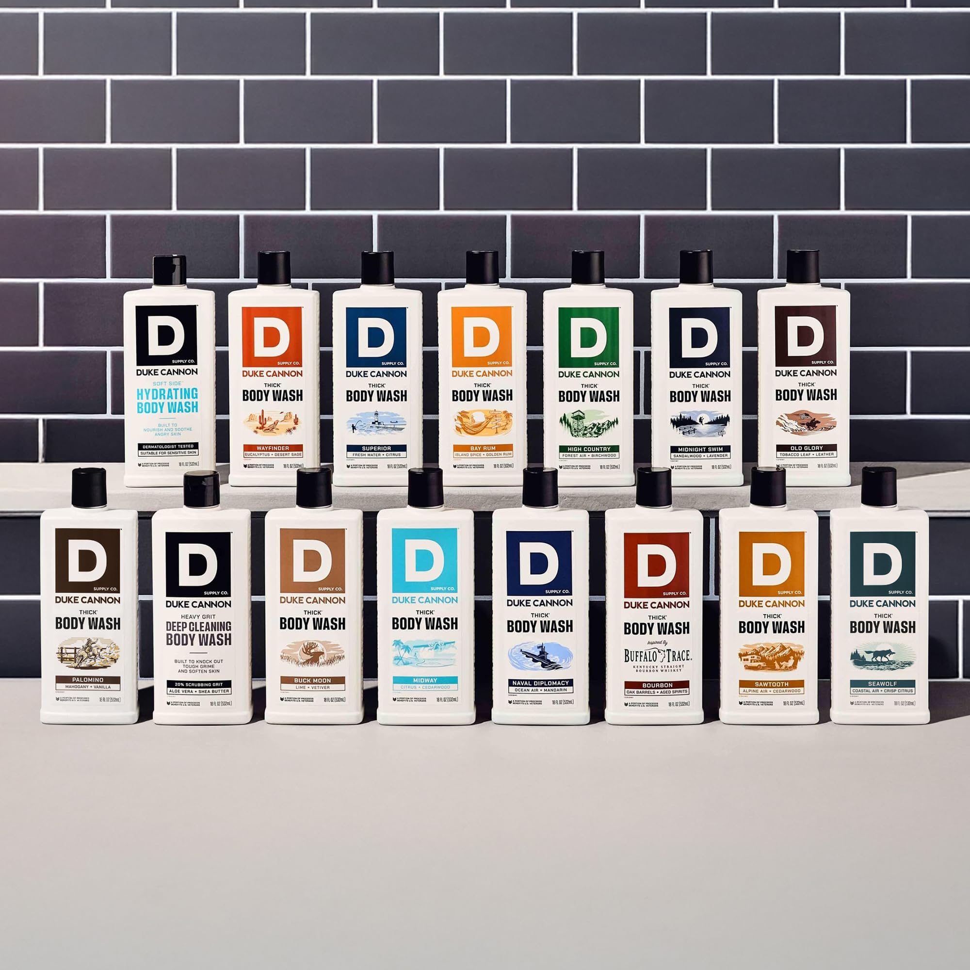 Duke Cannon High Country packaging showcases rugged USA-made branding.