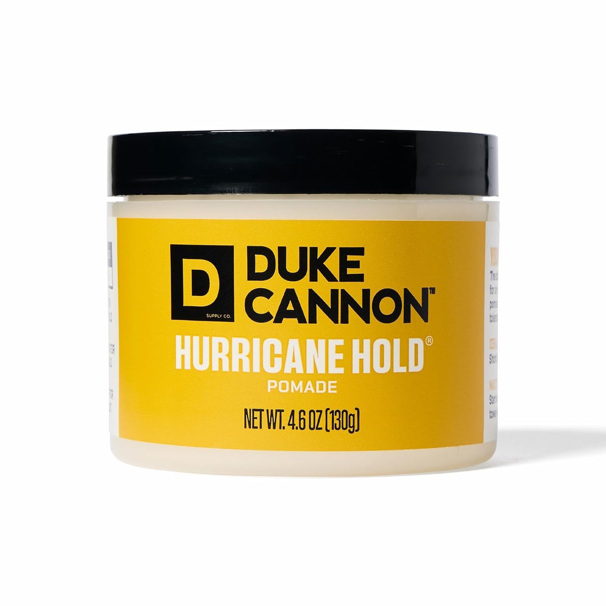 Duke Cannon Hurricane Hold Pomade envase 4.6 oz con control duradero sin brillo