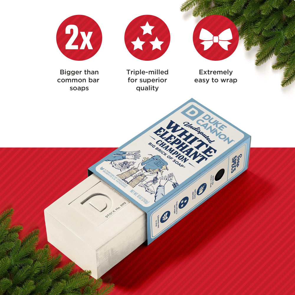 Duke Cannon Jabon Navideño: espuma rica para ducha reconfortante.
