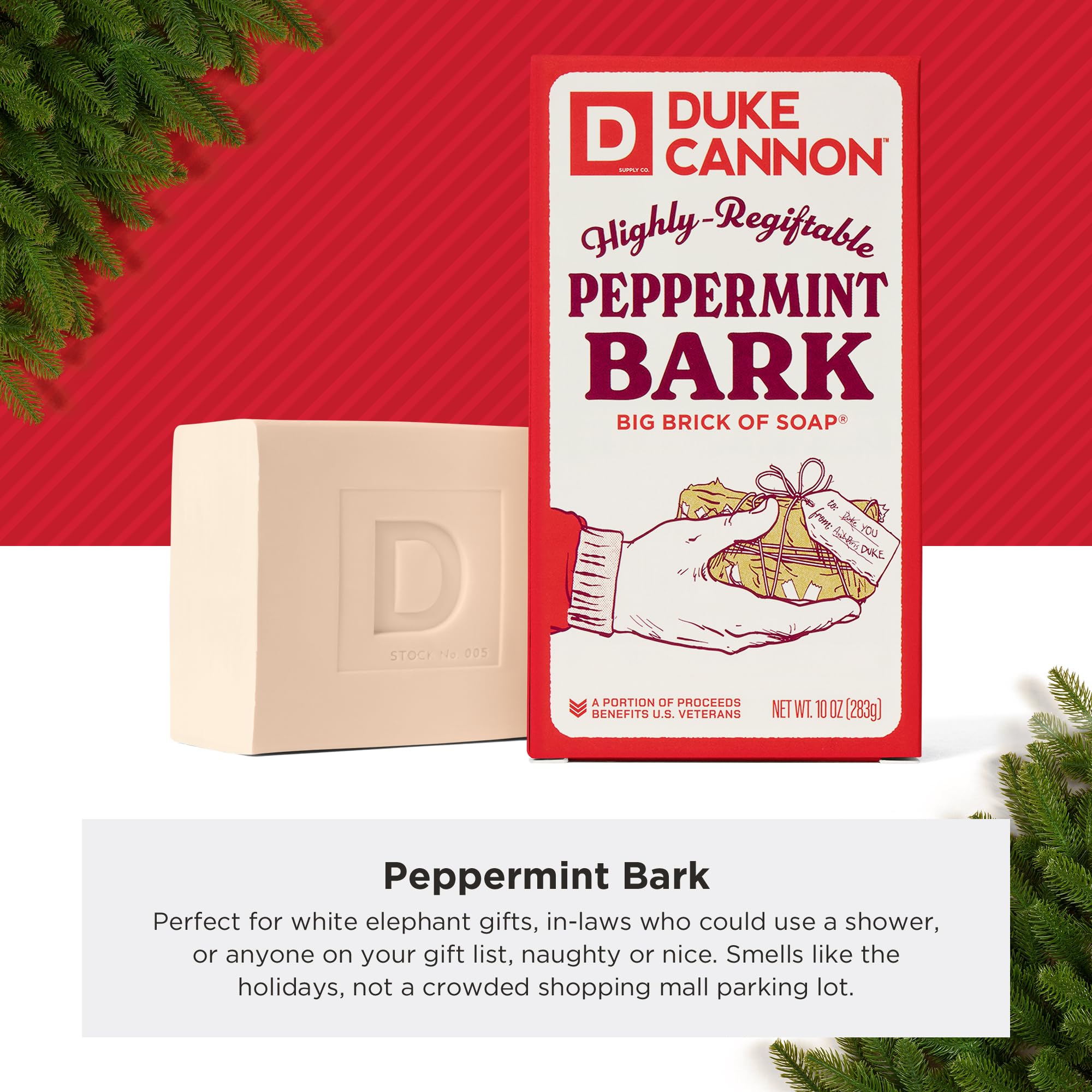 Duke Cannon jabón grande de menta, regalo navideño ideal para caballeros.