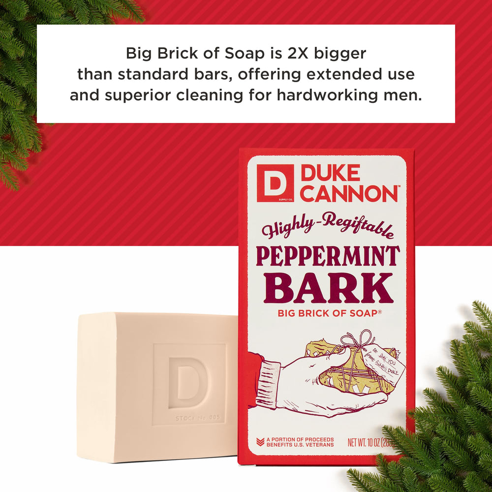 Duke Cannon jabón navidad, aroma a menta para duchas refrescantes.