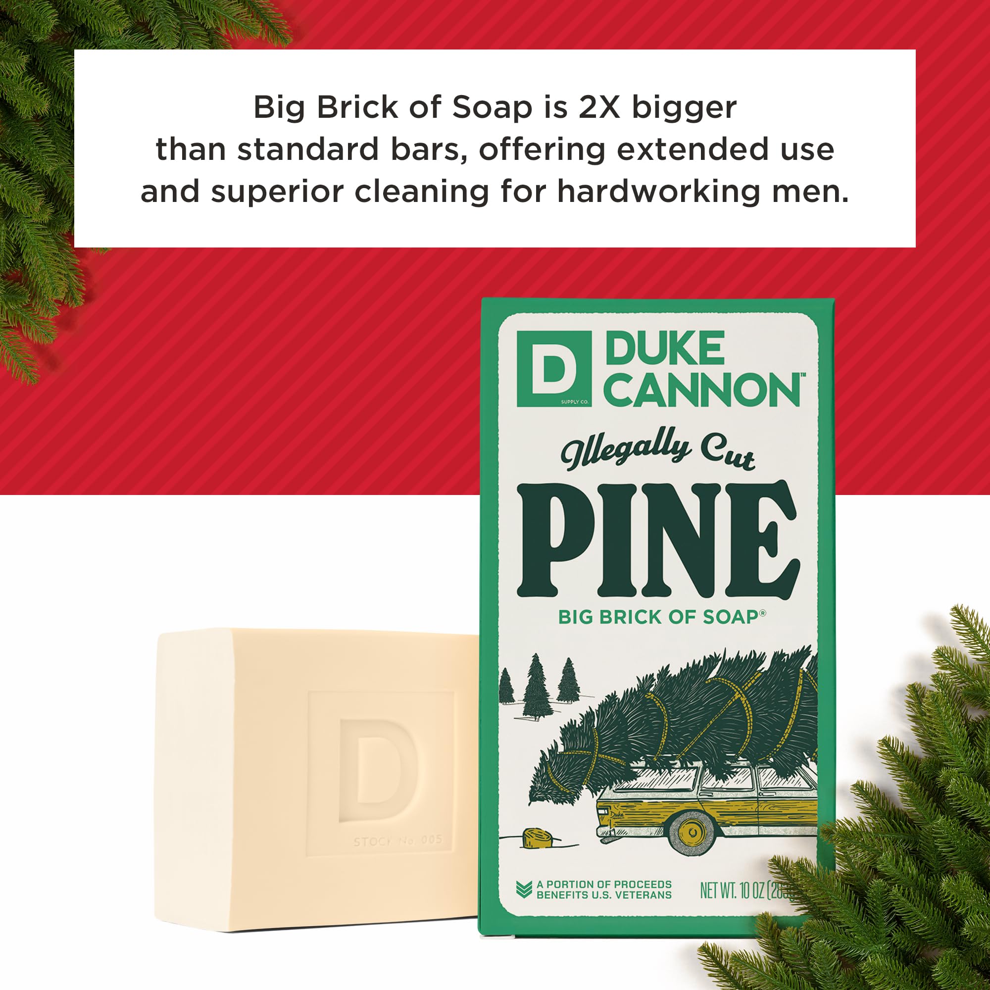 Duke Cannon: fabriqué aux États‑Unis, emballage cadeau édition holiday.