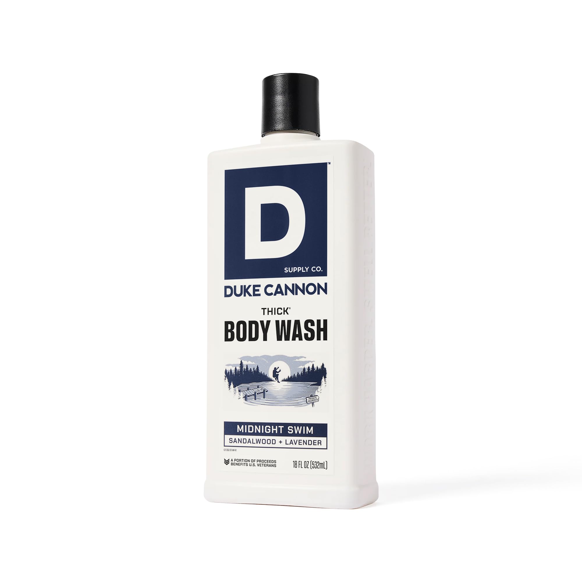 Duke Cannon Midnight Swim, muestra EE. UU., regalo seguro para cuidado personal.