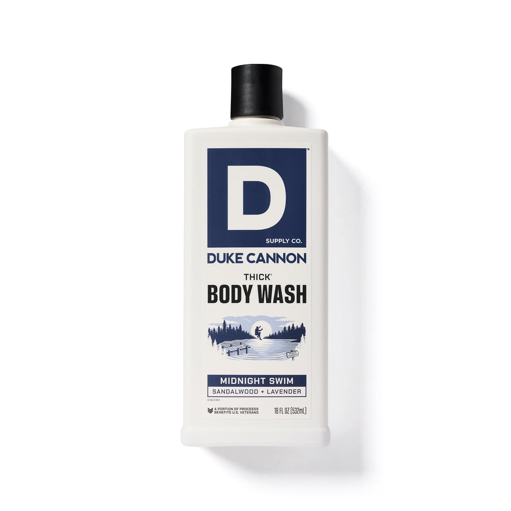 Duke Cannon Midnight Swim, textura espesa que facilita la ducha sin goteos.