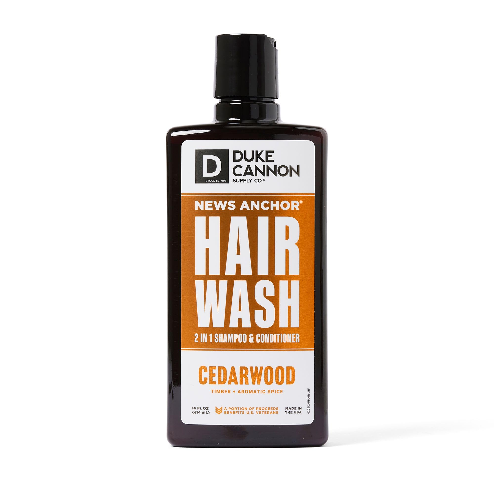 Duke Cannon News Anchor 2-en-1 champú y acondicionador con aroma a cedro para cabello vigoroso