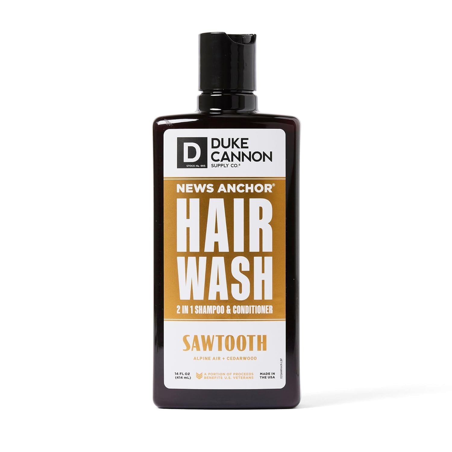 Duke Cannon News Anchor 2-en-1 Sawtooth: botella, cabello suave y manejable