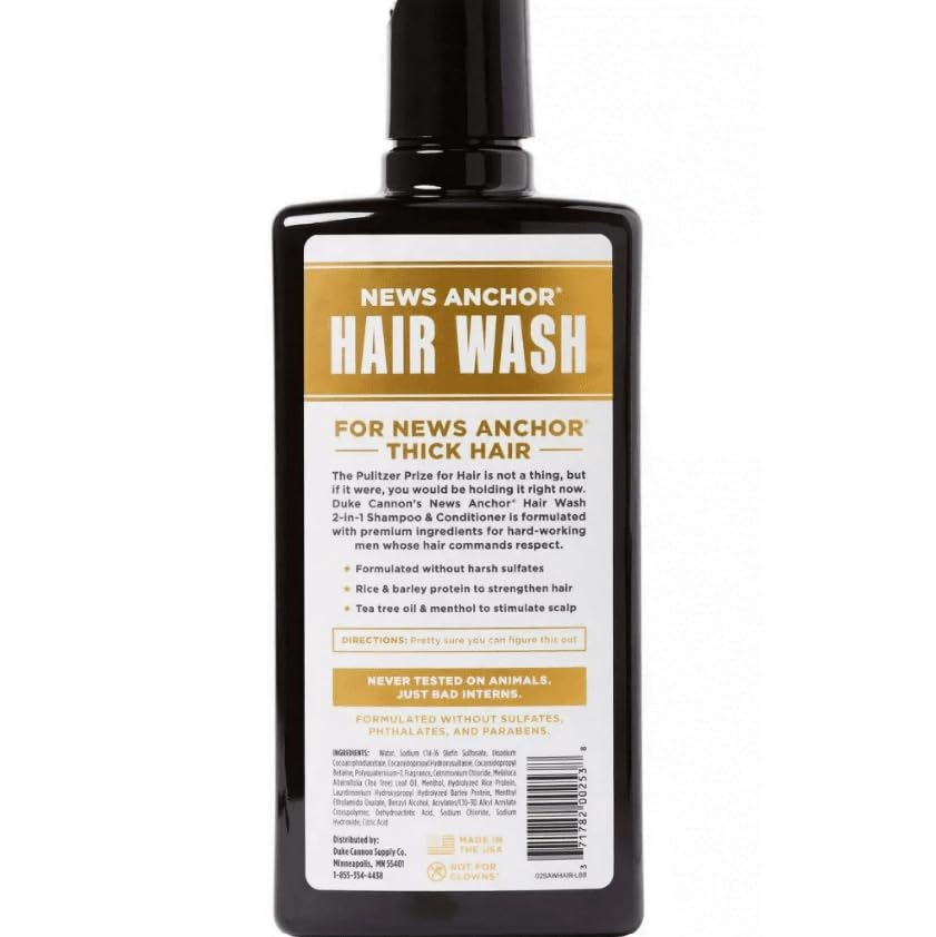Duke Cannon News Anchor 2-en-1 Sawtooth: apto para todo tipo de cabello, teñido incluido