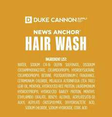 Duke Cannon News Anchor 2-en-1 Sawtooth: ingredientes naturales como coco y keratina