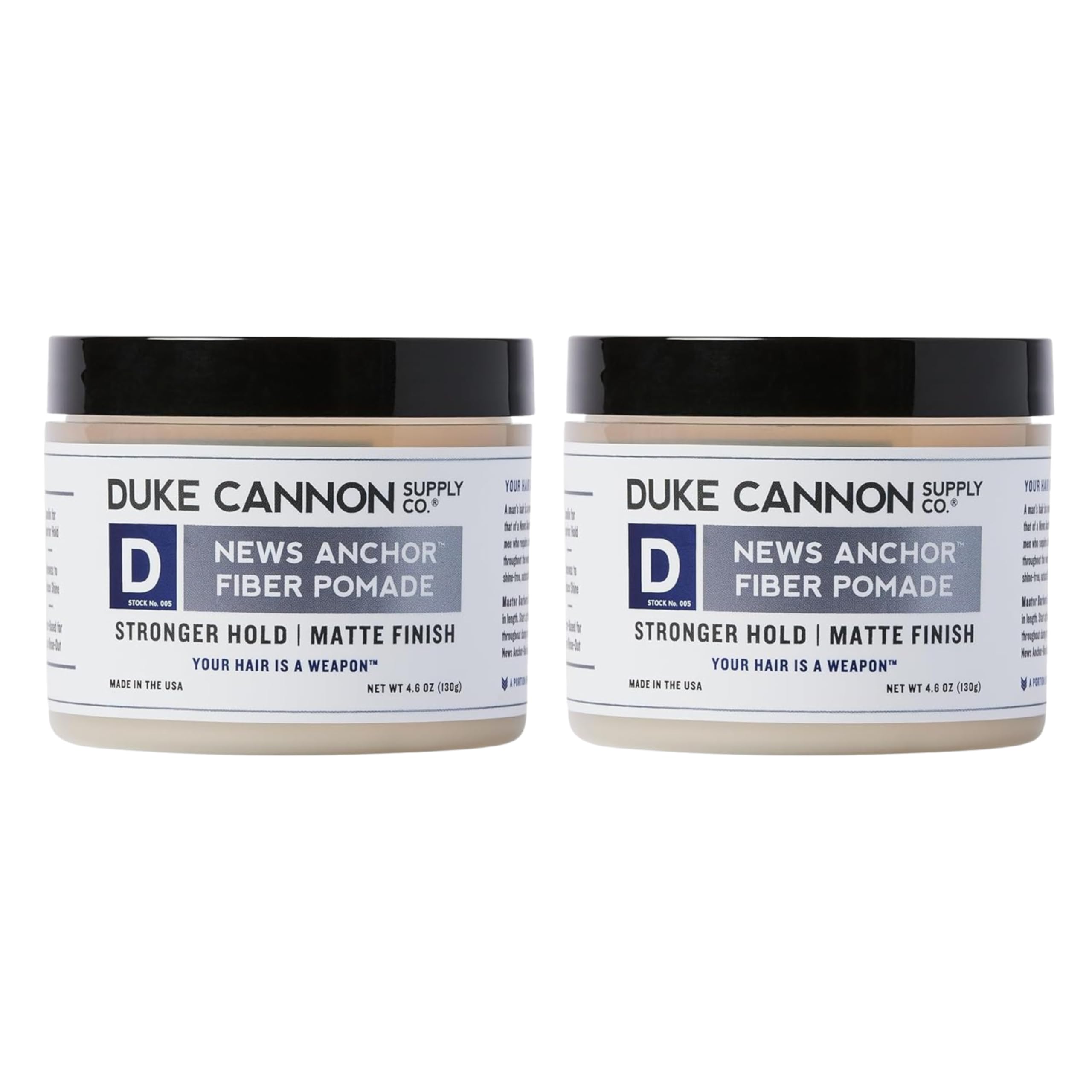 Duke Cannon News Anchor Pomada de Fibra 2-Pack: empaque compacto y práctico