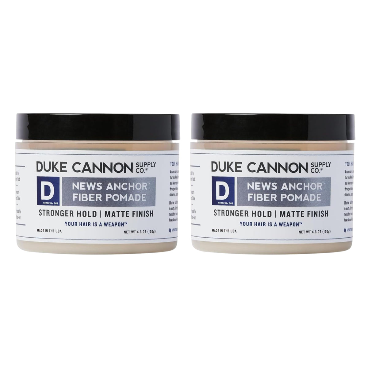 Duke Cannon News Anchor Pomada de Fibra 2-Pack: empaque compacto y práctico