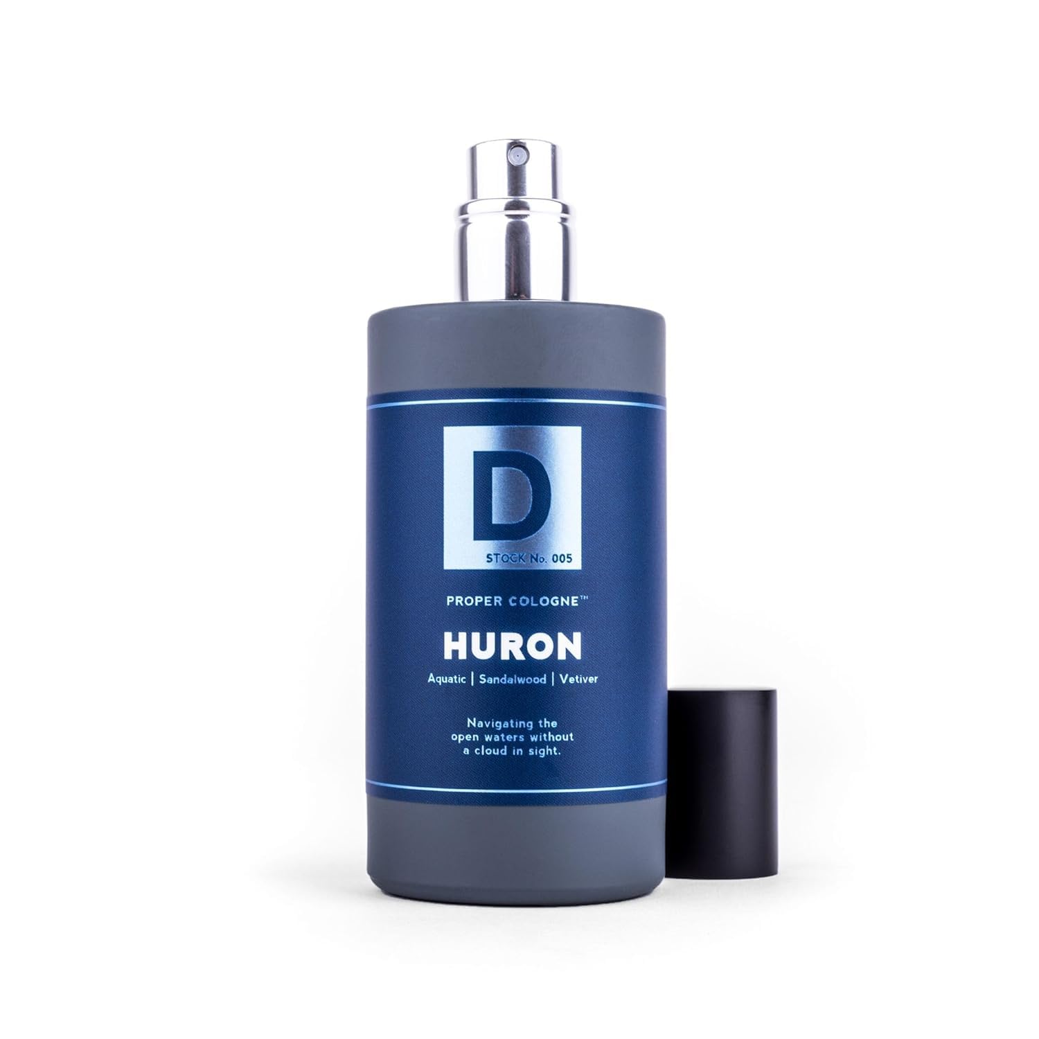 Duke Cannon Proper Cologne Huron label detail showcases authentic batch craftsmanship.
