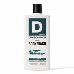 Duke Cannon Seawolf, botella con espuma cremosa que permanece durante la ducha.