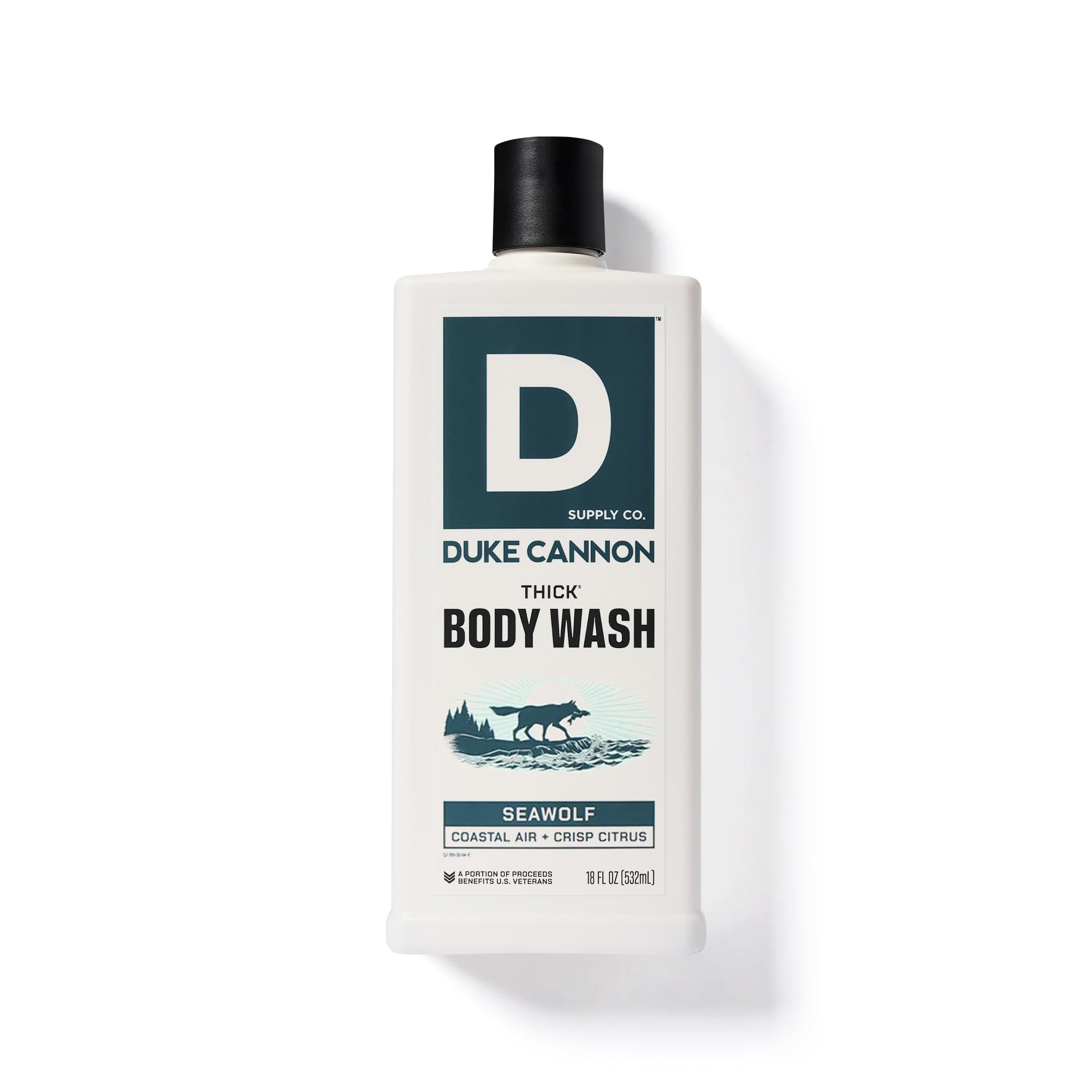 Duke Cannon Seawolf, limpieza suave con extractos naturales para la piel.