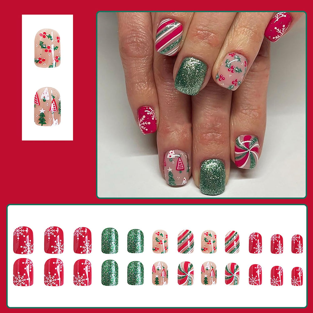 Uñas Dulyork con copos de nieve, estilo festivo y elegante.