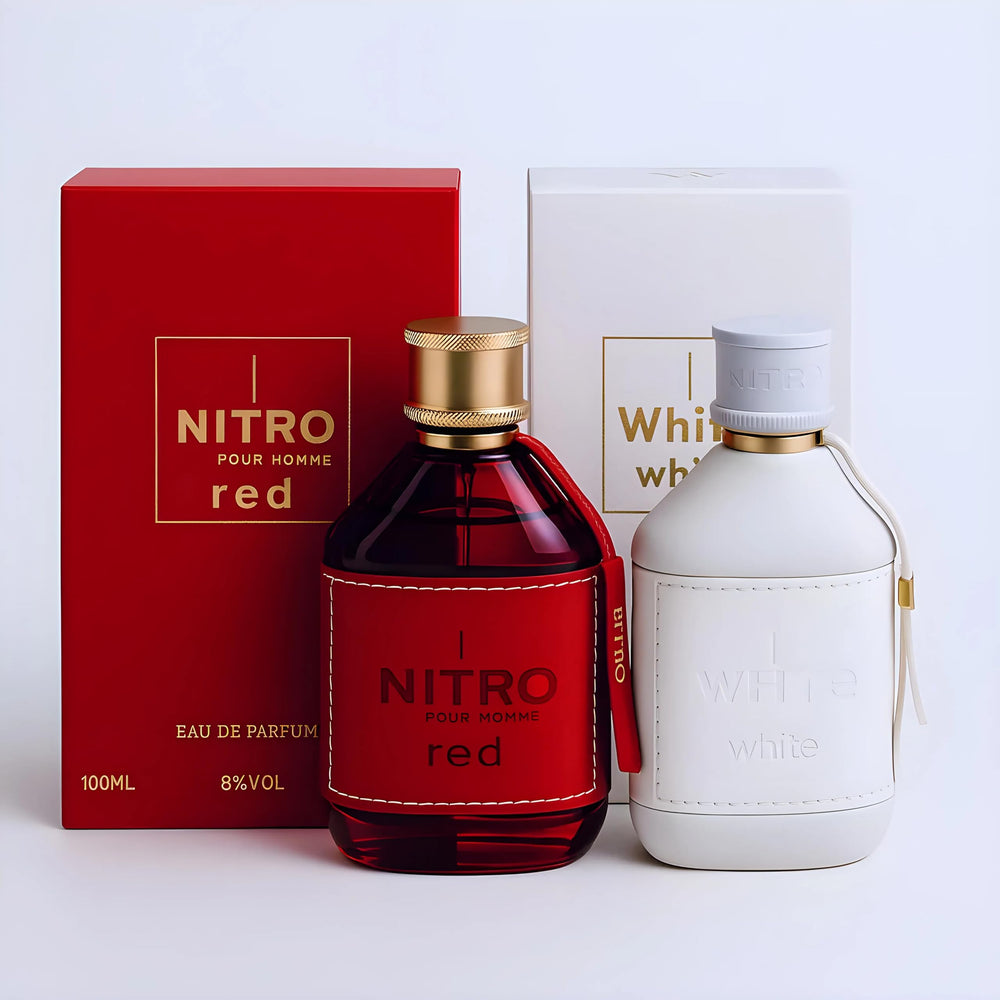 Dumont Nitro Rojo, botella de cuero texturizada para un estilo premium.