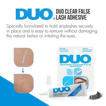 DUO Adhesivo para Pestañas en Tira, acabado invisible al secar para look discreto