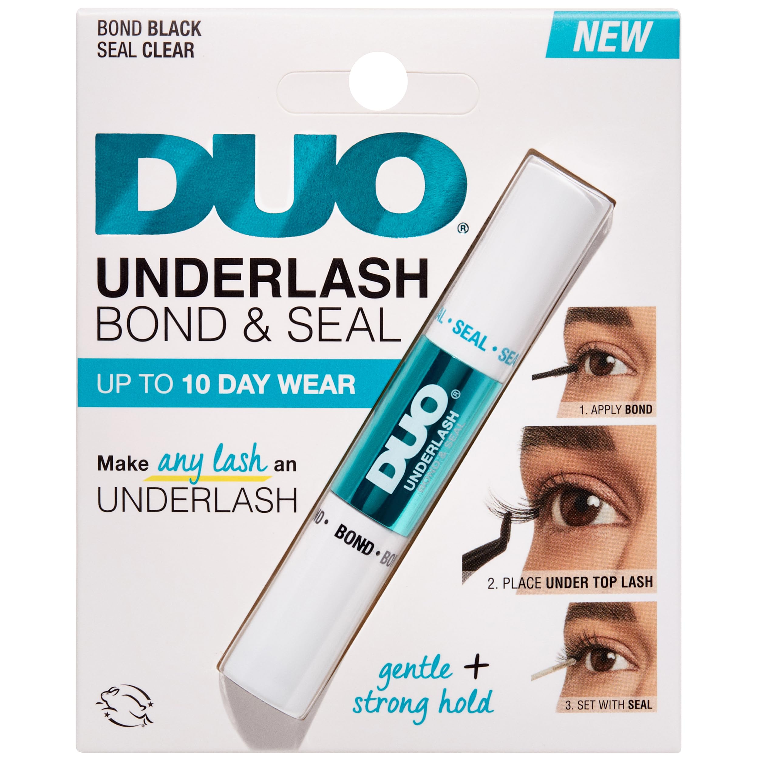 DUO Underlash Bond and Seal con diseño doble y micro-spoolie para aplicación precisa.