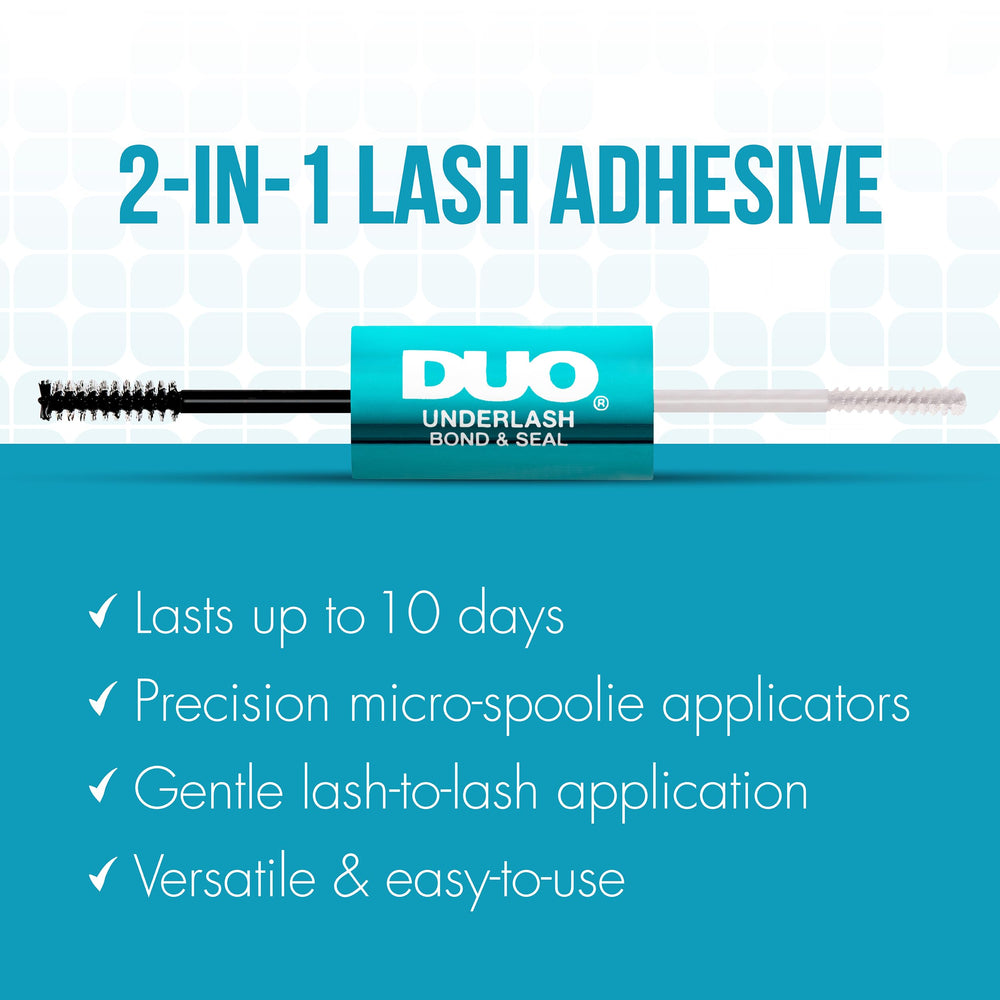 DUO Underlash Bond and Seal micro-spoolie para aplicar en la línea de pestañas.