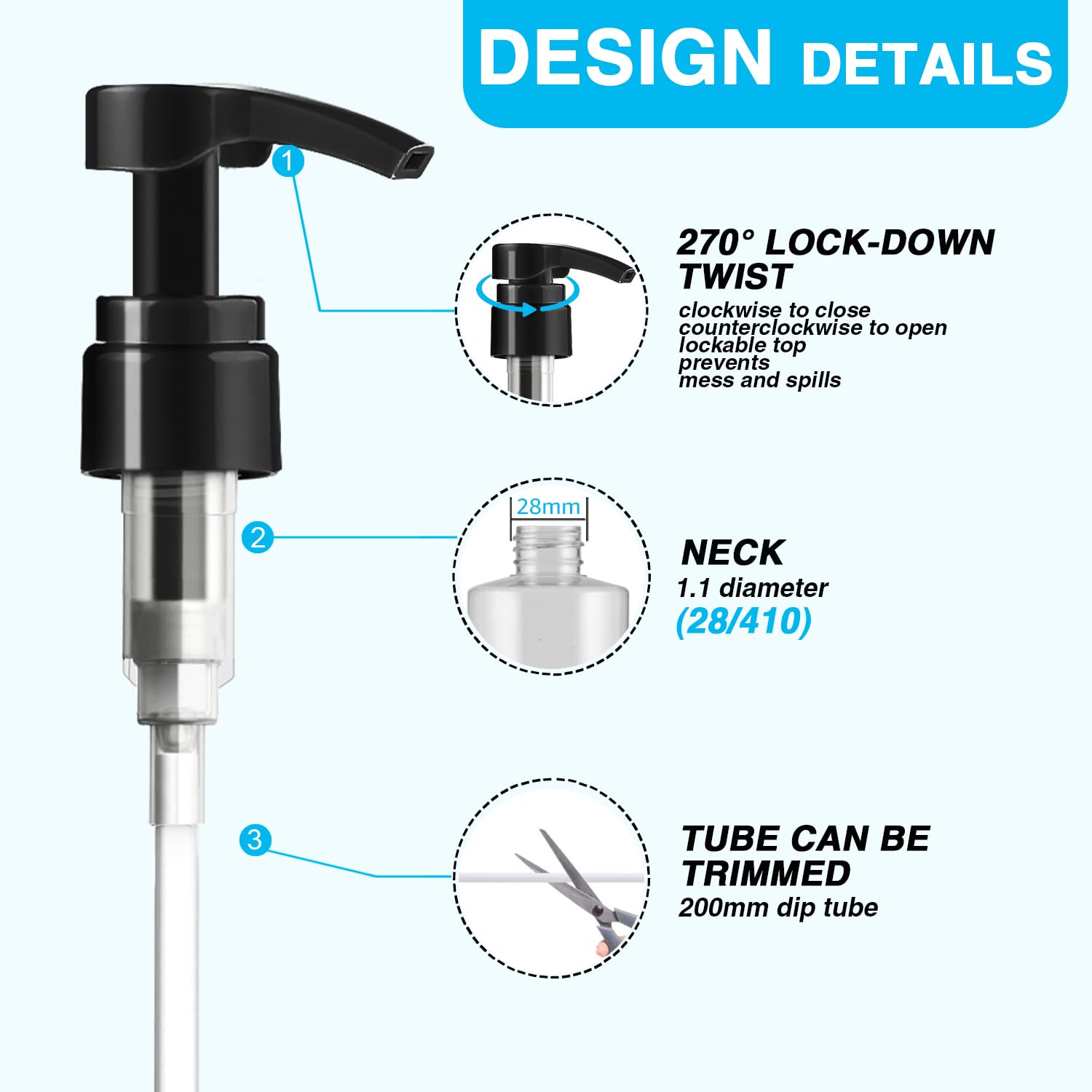 Bomba dispensadora DupakSYS blanca para envases grandes, ideal para acondicionador