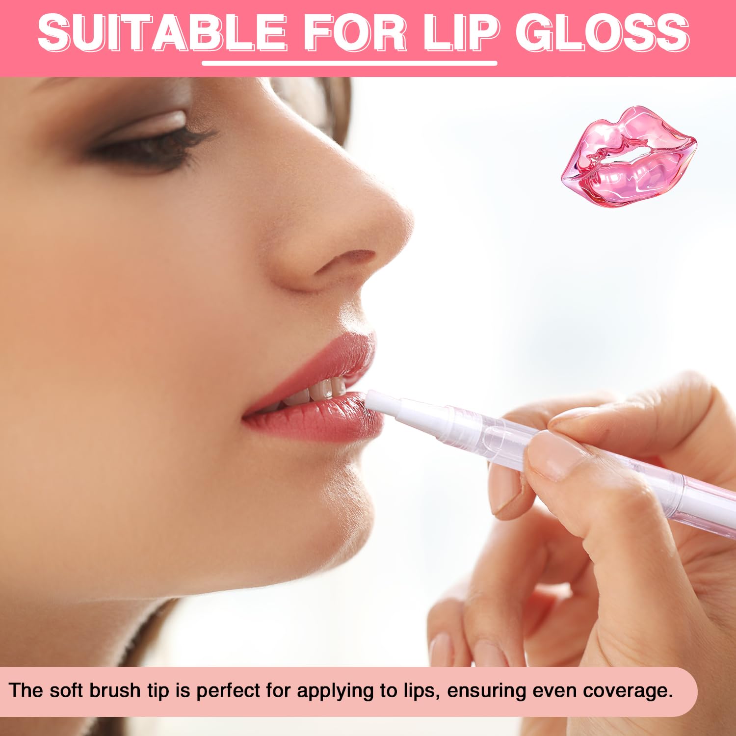 DupakSYS contenedor para brillo de labios con aplicador de cepillo suave