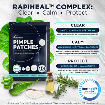 Parche Dura Cleanse para cara, aplicación limpia y rápida, adhesivo seguro.