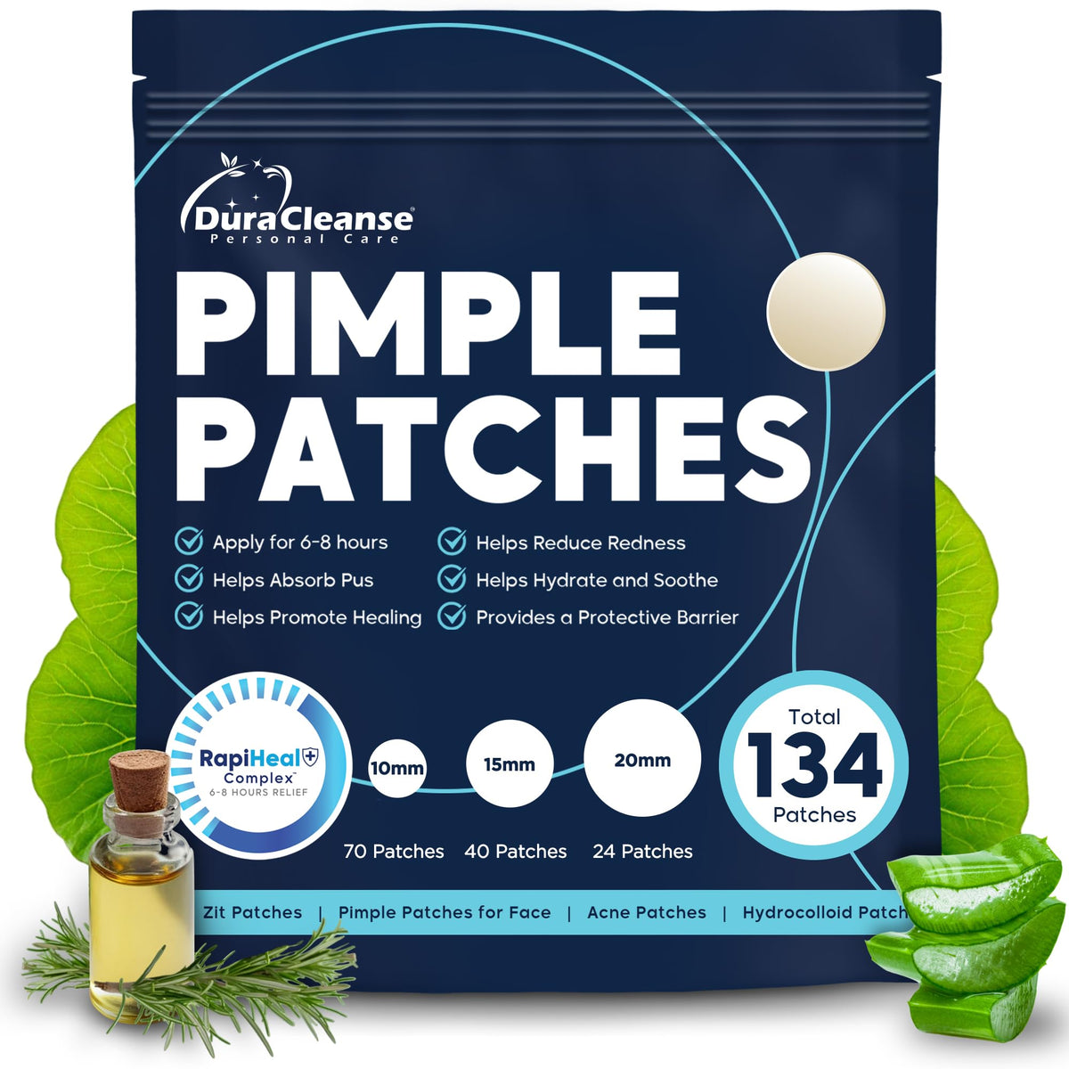 Parche Dura Cleanse para cara, tamaño pequeño, ideal para puntos blancos.