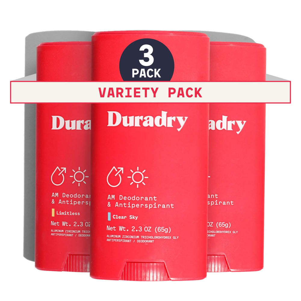 Pack triple de Desodorante Duradry para protección diaria.