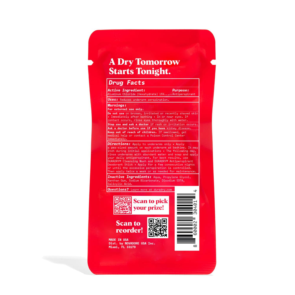 Duradry protección de larga duración, ideal para días completos con poco producto.