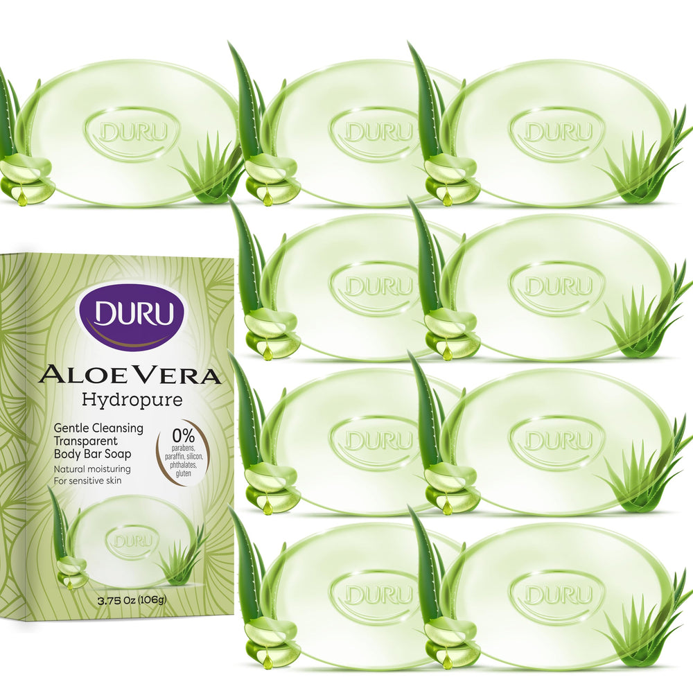 Jabón en barra Duru transparente con Aloe Vera para piel sensible y humectación