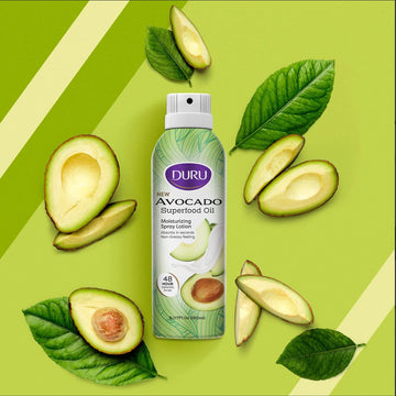Duru Aguacate Loción con fragancia tropical de coco suave.