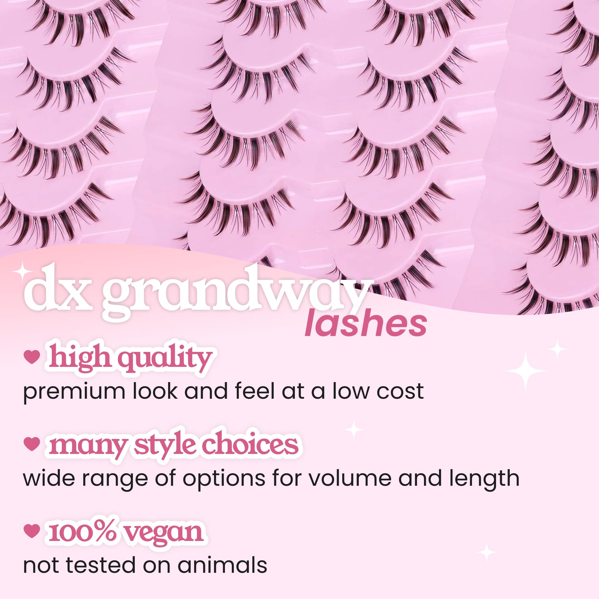 DX Grandway Pestañas Anime: cerca de la línea de pestañas para efecto natural.