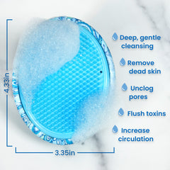 Dylonic cepillo cuerpo en uso, diseño ergonómico para rutina de cuidado en casa.