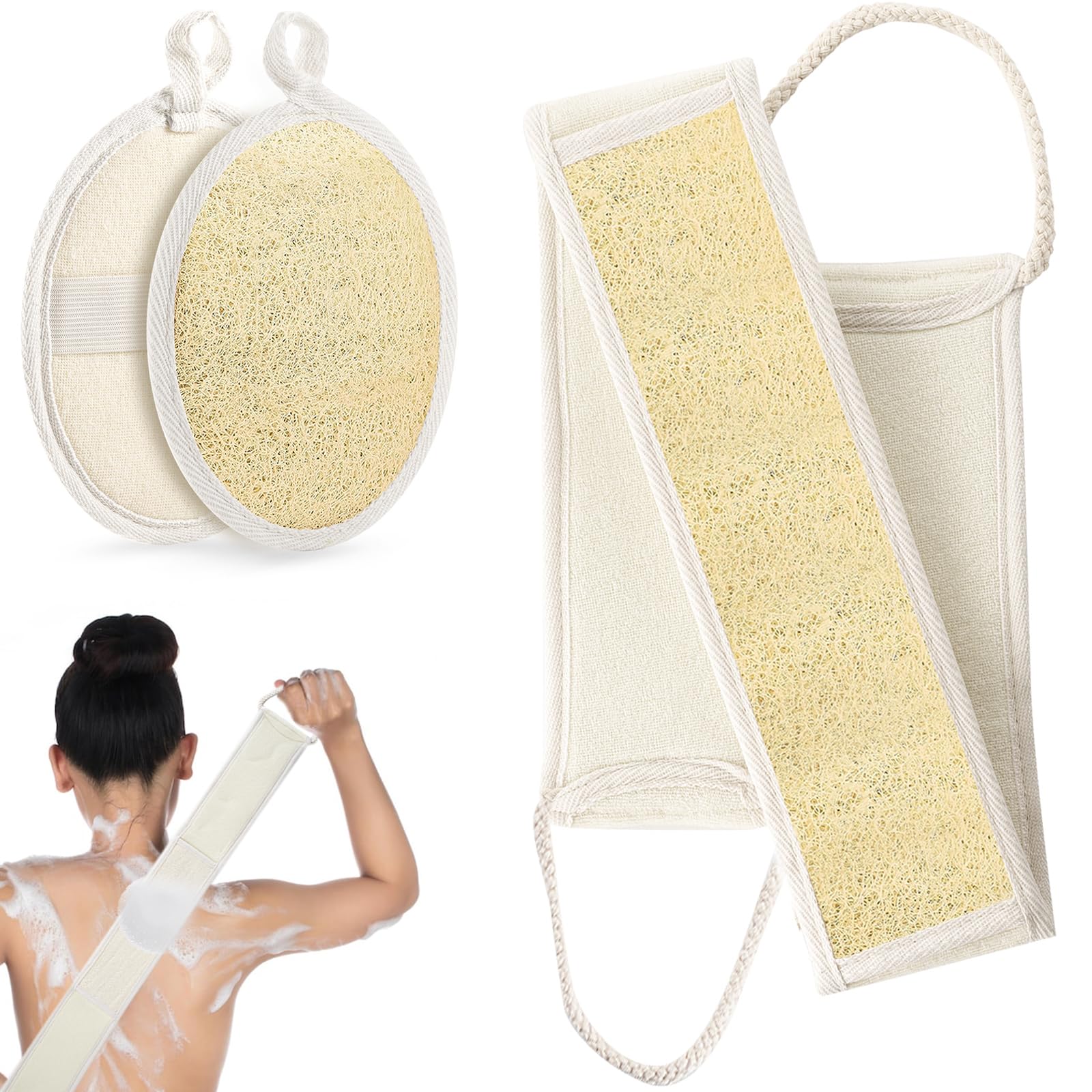 DYMTOP esponja redonda para ducha, exfoliación suave y limpieza de la piel.