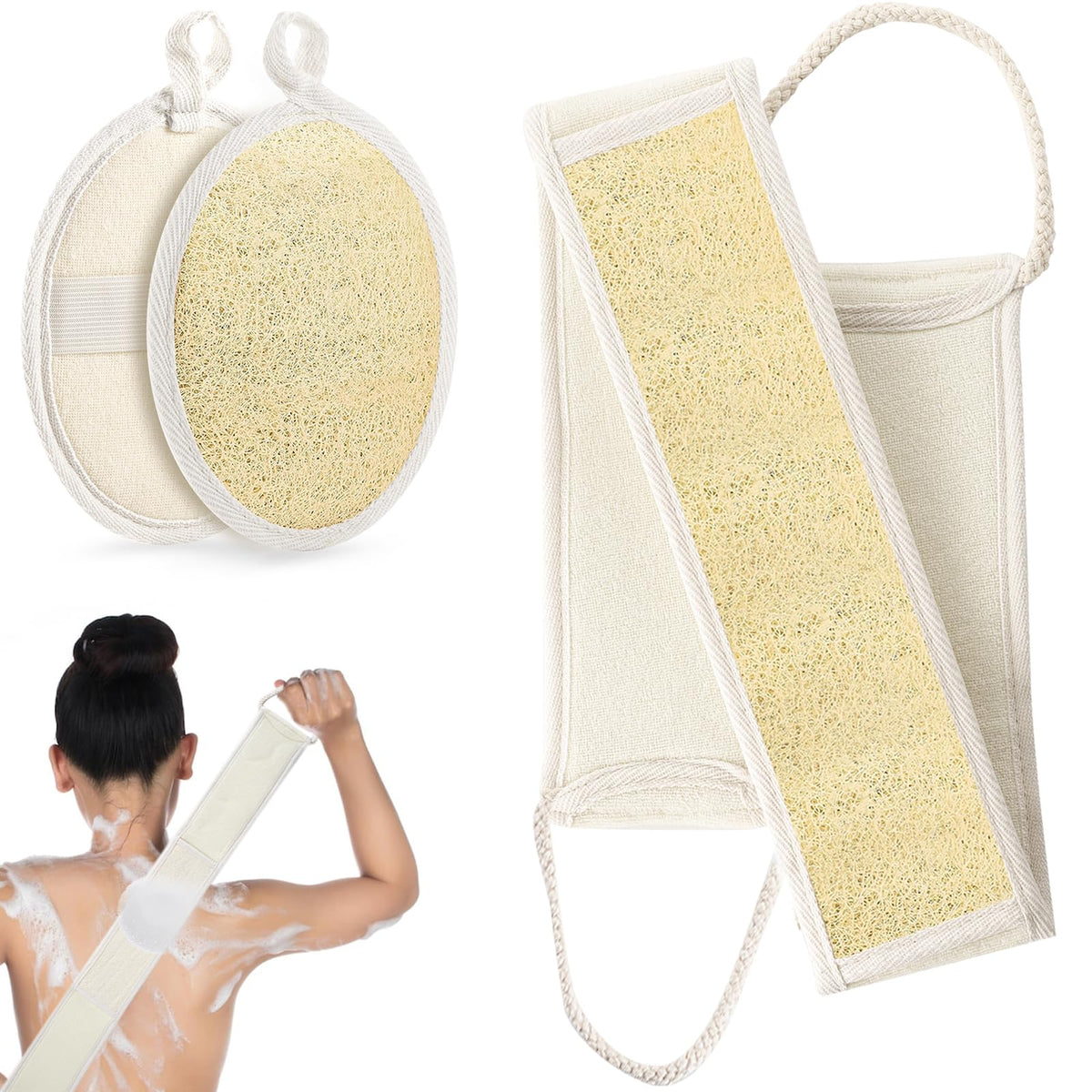 DYMTOP esponja redonda para ducha, exfoliación suave y limpieza de la piel.