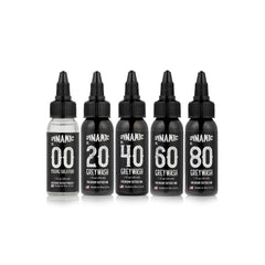 Conjunto de 4 tonos gris y solución de mezcla incluida para sombras suaves