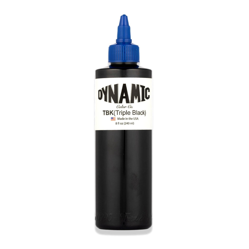 Dynamic Color Co: tinta negra triple, botella 8 oz para trazos nítidos.