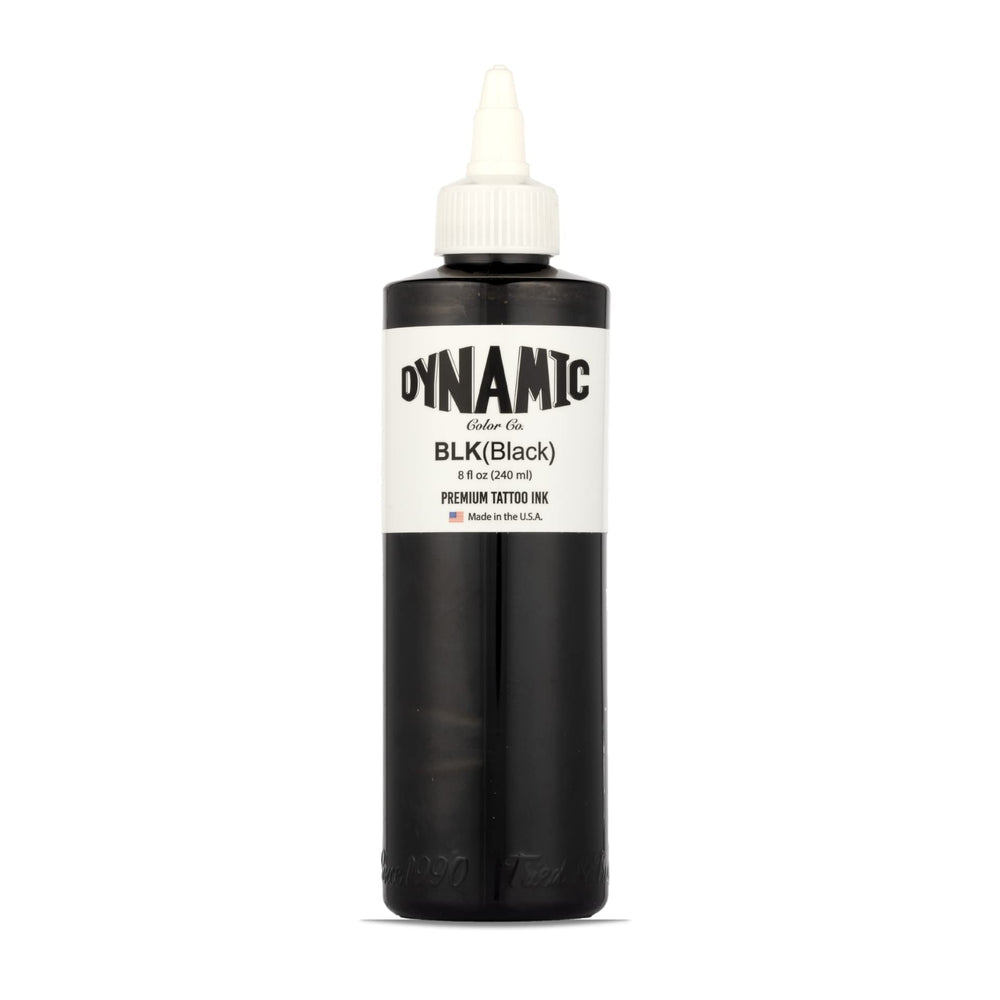 Dynamic Color Co tinta negra para tatuajes, pigmento vibrante y flujo suave.