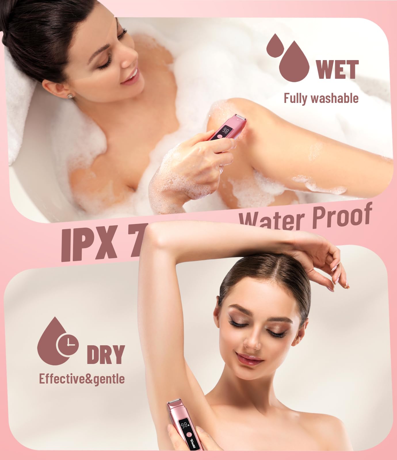 Dynooper Bikini Trimmer con batería recargable ofrece 60 minutos de trabajo.