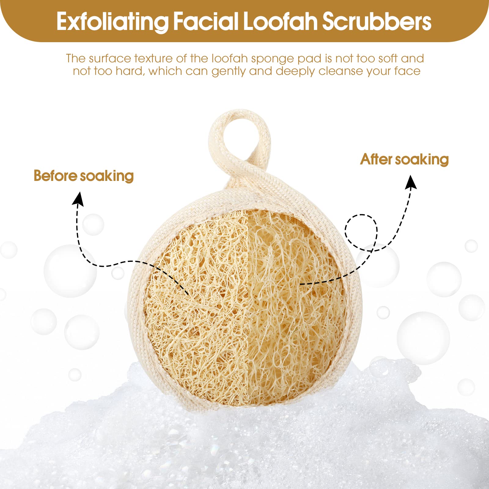 DYS Farm Loofah Pad en la ducha para exfoliar durante la higiene diaria.