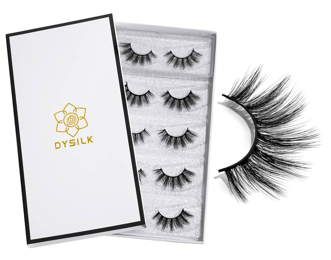 Pestañas naturales de DYSILK, pack de 5 pares para uso diario.