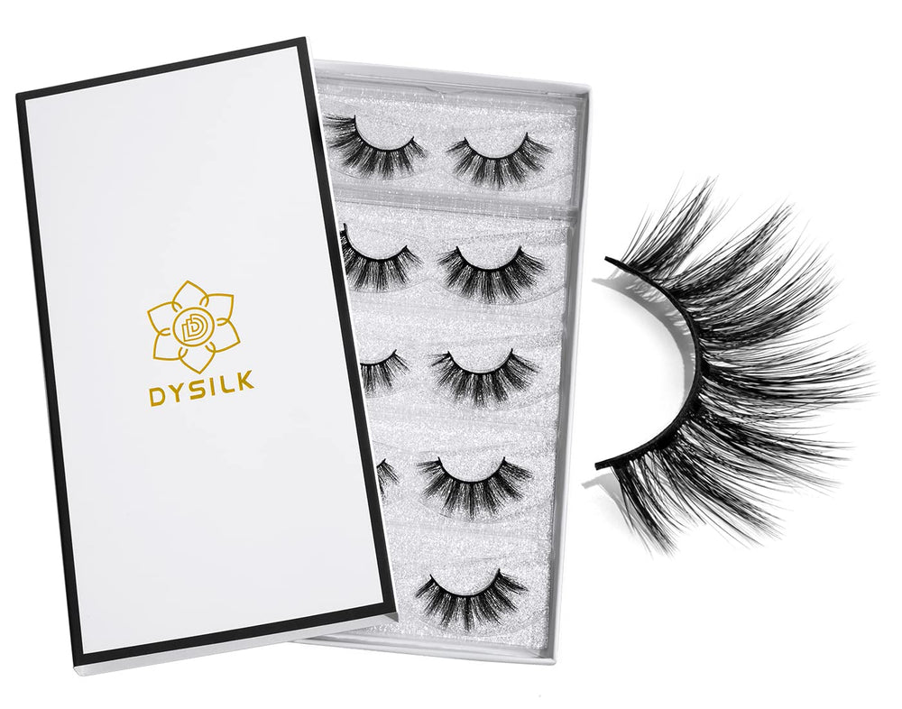 Pestañas naturales de DYSILK, pack de 5 pares para uso diario.