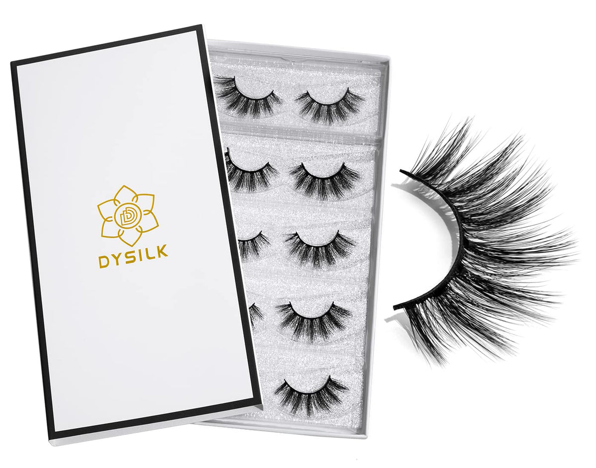 Pestañas naturales de DYSILK, pack de 5 pares para uso diario.